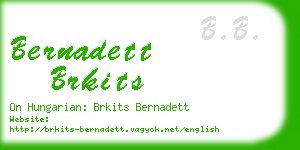 bernadett brkits business card